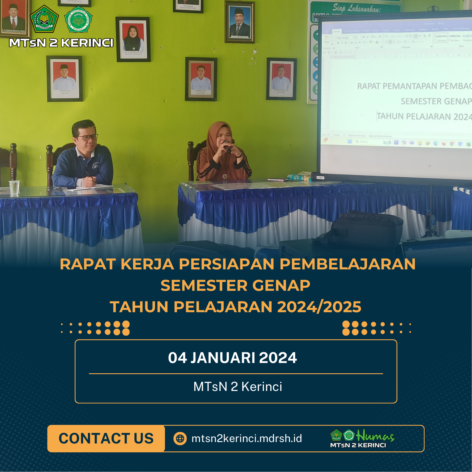 Rapat Kerja Persiapan Pembelajaran Semester Genap di MTsN 2 Kerinci Tahun Pelajaran 2024/2025