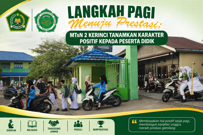 Langkah Pagi Menuju Prestasi: MTsN 2 Kerinci Tanamkan Karakter Positif kepada Peserta Didik Langkah Pagi Menuju Prestasi: MTsN 2 Kerinci Tanamkan Karakter Positif kepada Peserta Didik