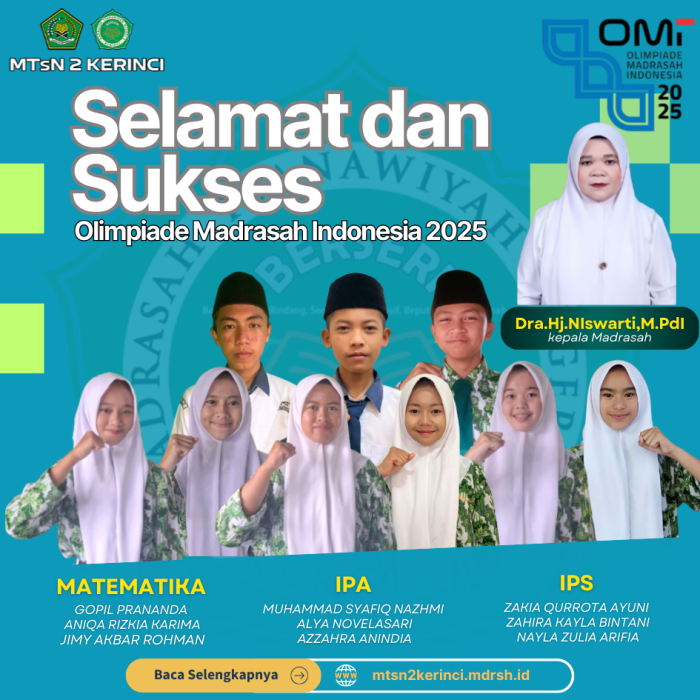 Siswa MTsN 2 Kerinci Ikuti Olimpiade Madrasah Indonesia 2025