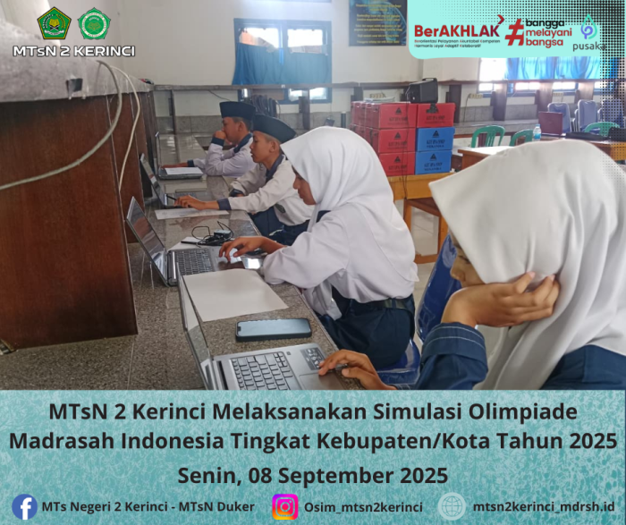 MTsN 2 Kerinci Gelar Simulasi Olimpiade Madrasah 2025