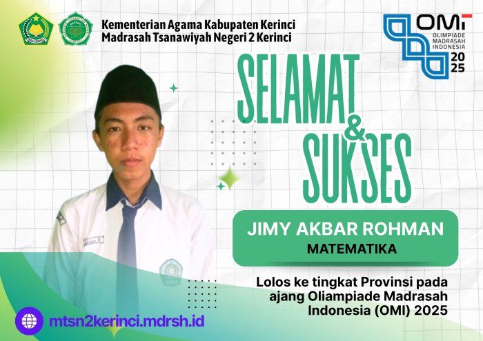 Siswa MTsN 2 Kerinci Lolos OMI Tingkat Provinsi