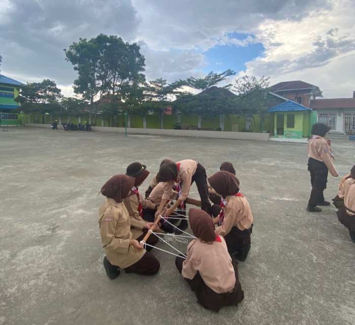 Didik Karakter dan Disiplin, Pramuka MTsN 2 Kerinci Gelar Latihan Mingguan