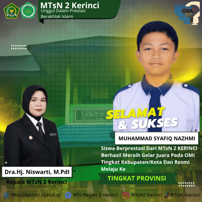 Muhammad Syafiq Nazhmi Siswa MTsN 2 Kerinci Raih Juara OMI di Bidang IPA dan Siap Berlaga di Tingkat Provinsi Muhammad Syafiq Nazhmi Siswa MTsN 2 Kerinci Raih Juara OMI di Bidang IPA dan Siap Berlaga di Tingkat Provinsi