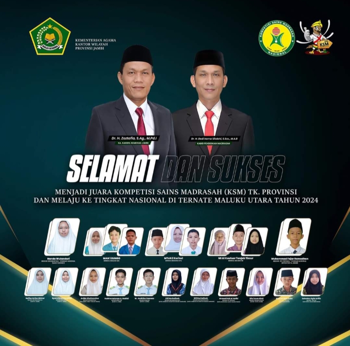 Pelepasan Kontingen Kompetisi Sains Madrasah Tingkat Nasional Tahun 2024 dari Provinsi Jambi