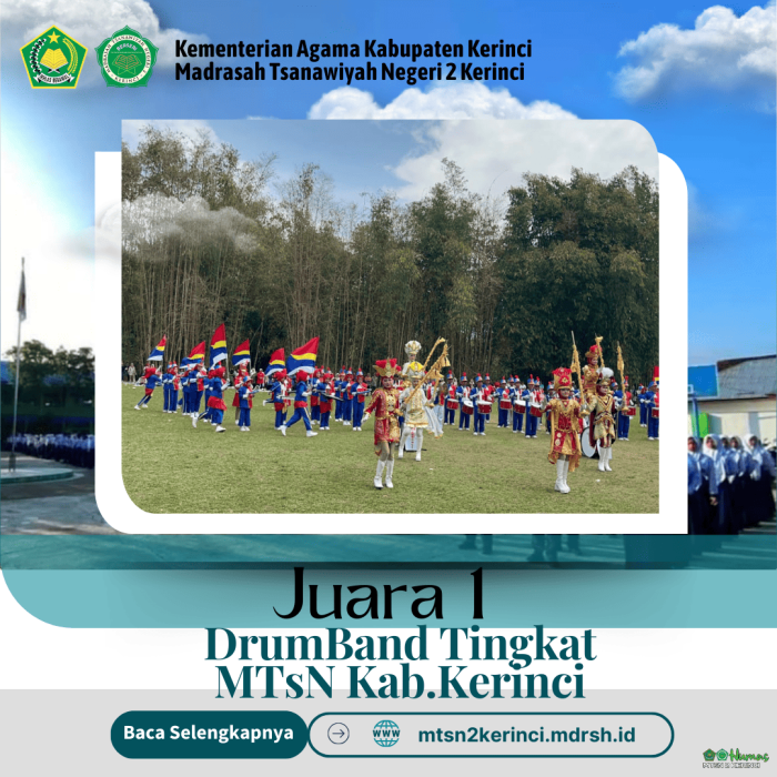 MTsN 2 Kerinci Raih Juara 1 Drum Band Tingkat Madrasah se-Kabupaten Kerinci