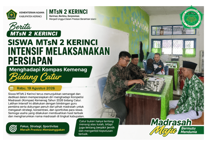Siswa MTsN 2 Kerinci Intensif Melaksanakan Persiapan Menghadapi Kompas Kemenag Bidang Catur Siswa MTsN 2 Kerinci Intensif Melaksanakan Persiapan Menghadapi Kompas Kemenag Bidang Catur