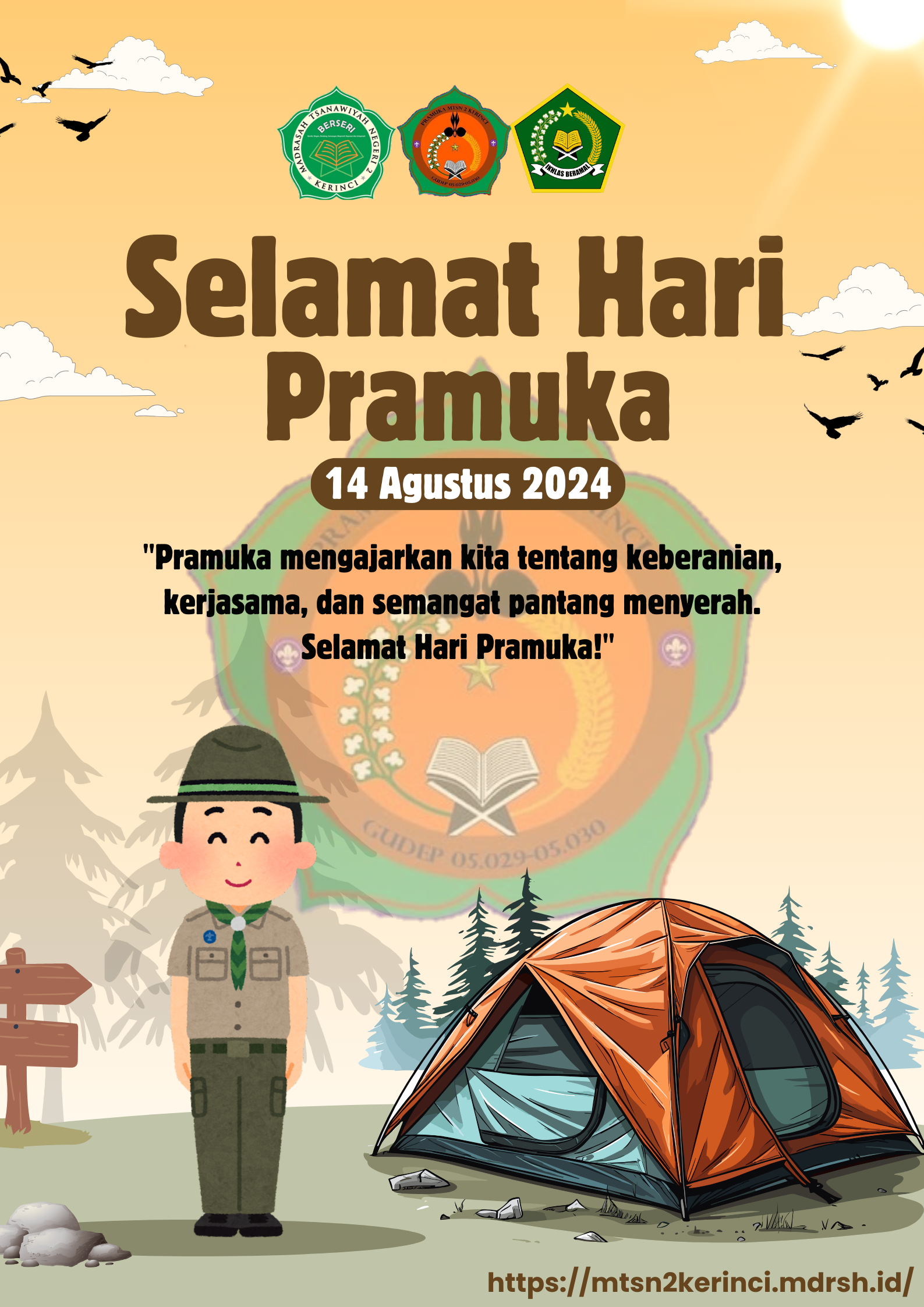 Upacara Peringatan Hari Pramuka ke 63 di Gudep 05.029-05.030 MTsN 2 Kerinci 